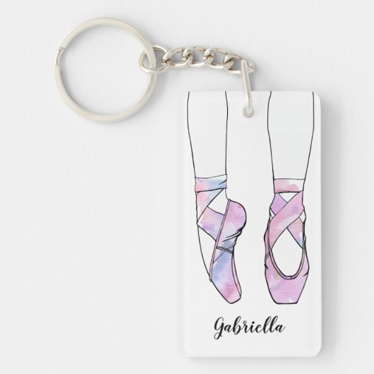 Ballerina gepersonaliseerd ballet sleutelhanger (Voorkant)