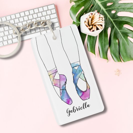 Ballerina gepersonaliseerd ballet sleutelhanger