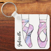 Ballerina gepersonaliseerd ballet sleutelhanger (Voorkant)