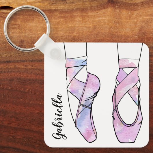 Ballerina gepersonaliseerd ballet sleutelhanger (Voorkant)
