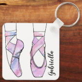 Ballerina gepersonaliseerd ballet sleutelhanger (Achterkant)