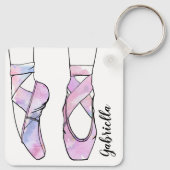 Ballerina gepersonaliseerd ballet sleutelhanger (Achterkant)