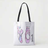 Ballerina gepersonaliseerd ballet tote bag (Voorkant)