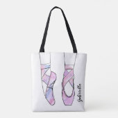 Ballerina gepersonaliseerd ballet tote bag (Achterkant)