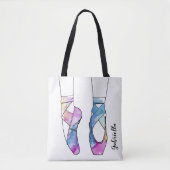 Ballerina gepersonaliseerd ballet tote bag (Voorkant)