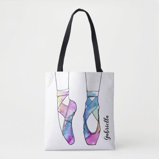 Ballerina gepersonaliseerd ballet tote bag (Voorkant)