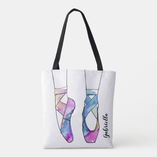 Ballerina gepersonaliseerd ballet tote bag (Achterkant)