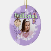 Ballerina Gepersonaliseerd Foto Keepsake Ornament (Rechts)