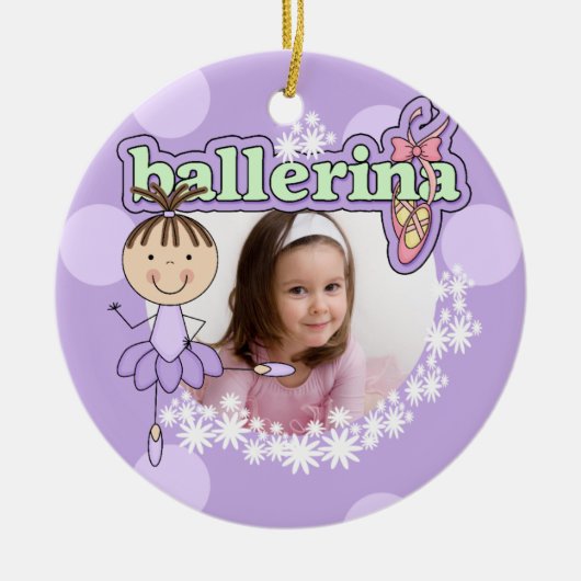 Ballerina Gepersonaliseerd Foto Keepsake Ornament (Voorkant)