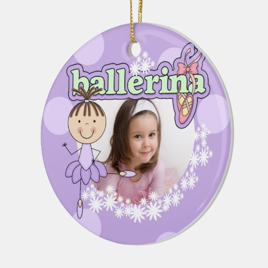 Ballerina Gepersonaliseerd Foto Keepsake Ornament (Links)