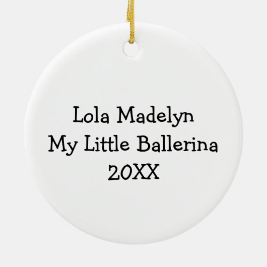 Ballerina Gepersonaliseerd Foto Keepsake Ornament (Achterkant)