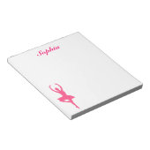 Ballerina Gepersonaliseerd Notitieblok (roze) (Schuin)