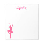 Ballerina Gepersonaliseerd Notitieblok (roze) (Voorkant)