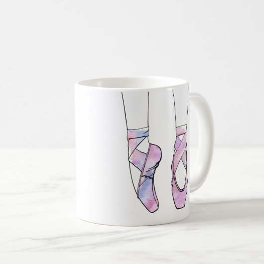 Ballerina gepersonaliseerd roze ballet koffiemok (Voorkant rechts)