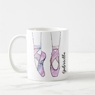 Ballerina gepersonaliseerd roze ballet koffiemok