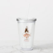 Ballerina gepersonaliseerde naam Girly Acryl Drinkbeker (Achterkant)