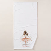 Ballerina gepersonaliseerde naam Girly Badhanddoek (Badhanddoek)