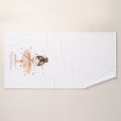 Ballerina gepersonaliseerde naam Girly Badhanddoek (Badhanddoek)