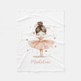 Ballerina gepersonaliseerde naam Girly Fleece Deken