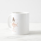 Ballerina gepersonaliseerde naam Girly Koffiemok (Voorkant links)
