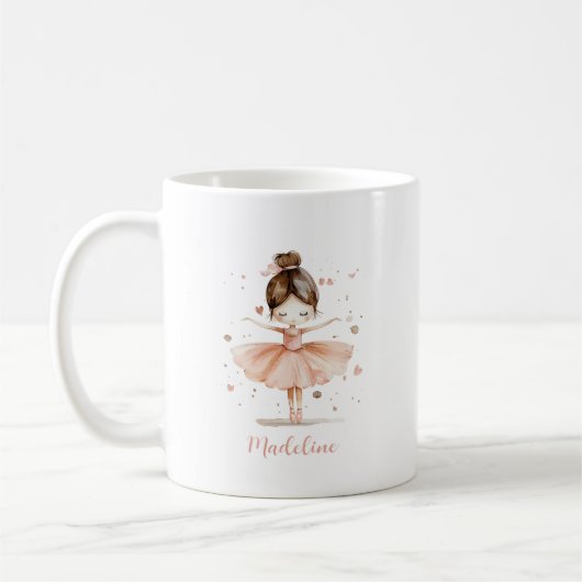 Ballerina gepersonaliseerde naam Girly Koffiemok (Links)