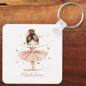Ballerina gepersonaliseerde naam Girly Sleutelhanger (Achterkant)