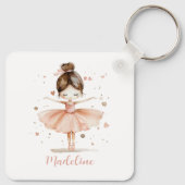 Ballerina gepersonaliseerde naam Girly Sleutelhanger (Achterkant)