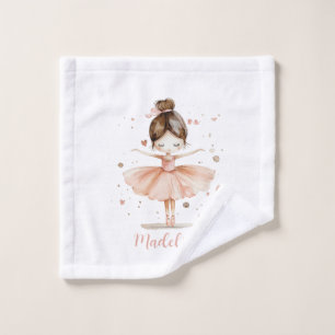 Ballerina gepersonaliseerde naam Girly Washandje
