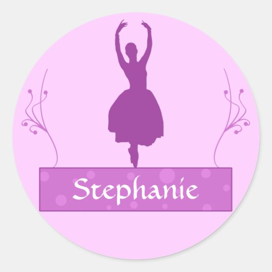 Ballerina gepersonaliseerde Stickers (Voorkant)