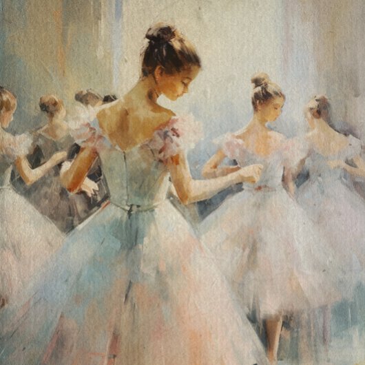 Ballerina Getting Ready Decoupage Tissuepapier