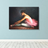 Ballerina gewikkeld doek canvas afdruk (Insitu (Houten vloer))
