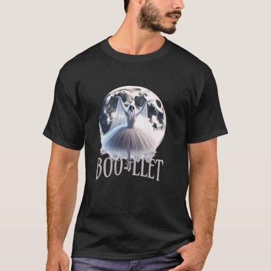 Ballerina Ghost met Cobweb Tutu en Volle Maan T-shirt (Voorkant)