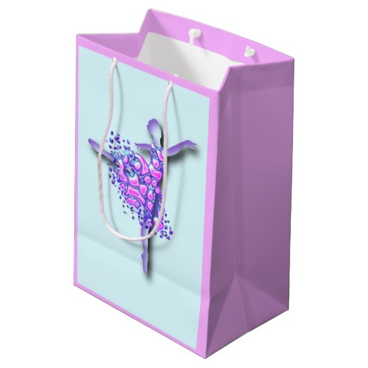 Ballerina Gift Bag Ballet Dancer Meisje Uw Kleuren Medium Cadeauzakje (Achterkant Gekanteld)