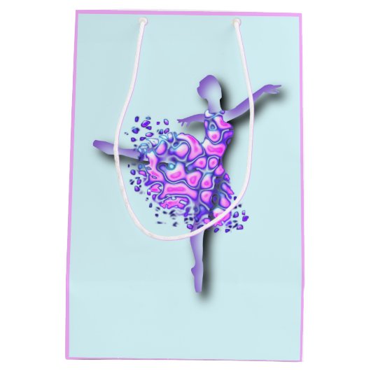 Ballerina Gift Bag Ballet Dancer Meisje Uw Kleuren Medium Cadeauzakje (Achterkant)