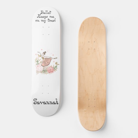 Ballerina gift, balletskateboard persoonlijk skateboard (Voorkant)