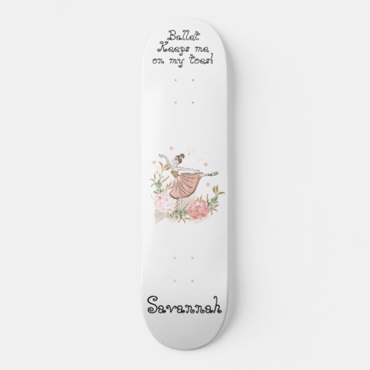 Ballerina gift, balletskateboard persoonlijk skateboard (Voorkant)