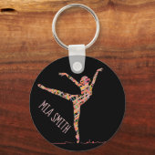 Ballerina gift gepersonaliseerde naam sleutelhanger (Voorkant)
