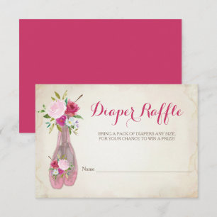 Ballerina Girl Baby shower Diaper Raffle Kaart
