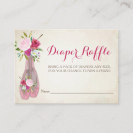 Ballerina Girl Baby shower Diaper Raffle Ticket