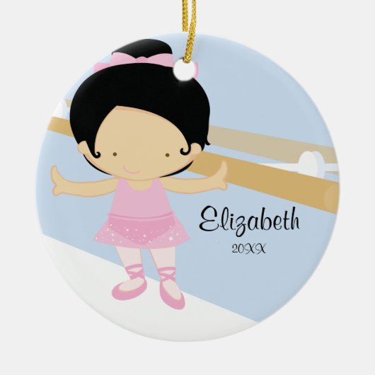 Ballerina Girl Ballet Dance kerstversiering Keramisch Ornament (Voorkant)