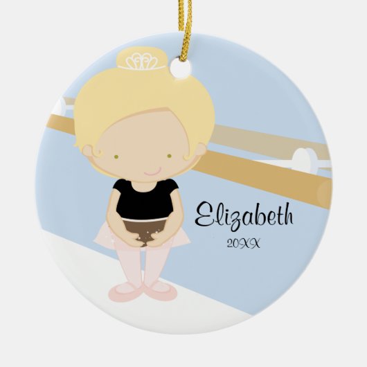 Ballerina Girl Ballet Dance kerstversiering Keramisch Ornament (Voorkant)