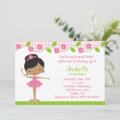 Ballerina Girl Birthday Party Kaart (Staand voorkant)