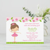 Ballerina Girl Birthday Party Kaart (Staand voorkant)