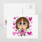 Ballerina Girl Briefkaart (Voorkant / Achterkant)