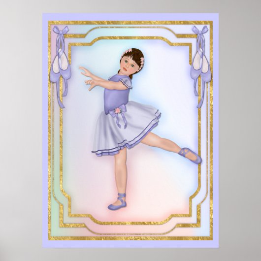 Ballerina Girl Dancing Poster (Voorkant)