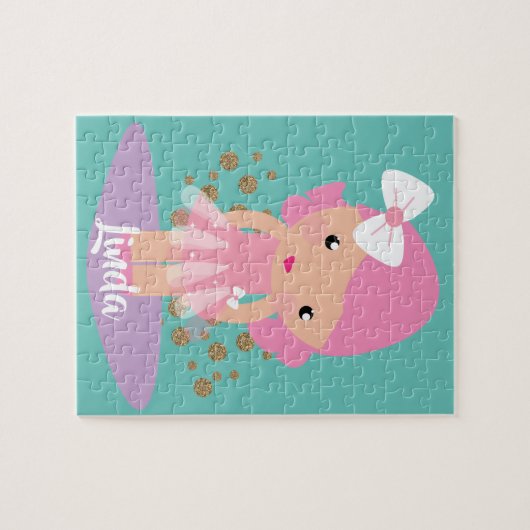  Ballerina Girl Faux Glitter Character Legpuzzel (Horizontaal)