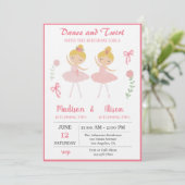 Ballerina Girl Joint Birthday Party Kaart (Staand voorkant)