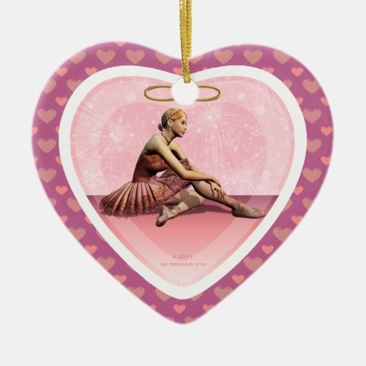 Ballerina Girl Merry kerst Ornament (Voorkant)