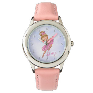 Ballerina Girl Pink, Paarse Ballet Dance Horloge