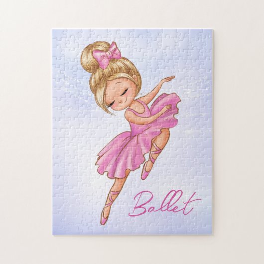 Ballerina Girl Pink, Paarse  Ballet Dance Legpuzzel (Verticaal)